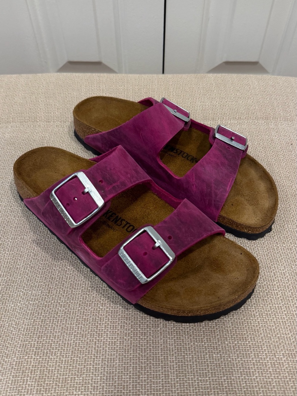 Birkenstock Arizona Festival Fuchsia Oiled Leather Sandals Regular/Wide Fit 8.5